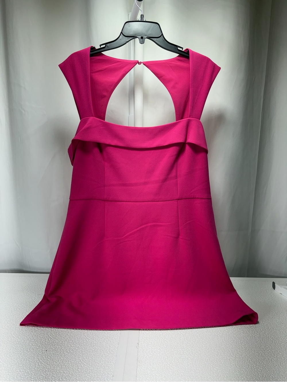 French Connection Hot Pink Backless Fold-Over Cocktail Dress 4539